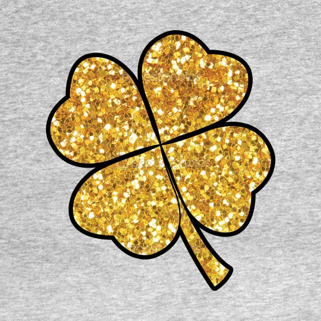 Four Leaf Gold Clover by ACGraphics